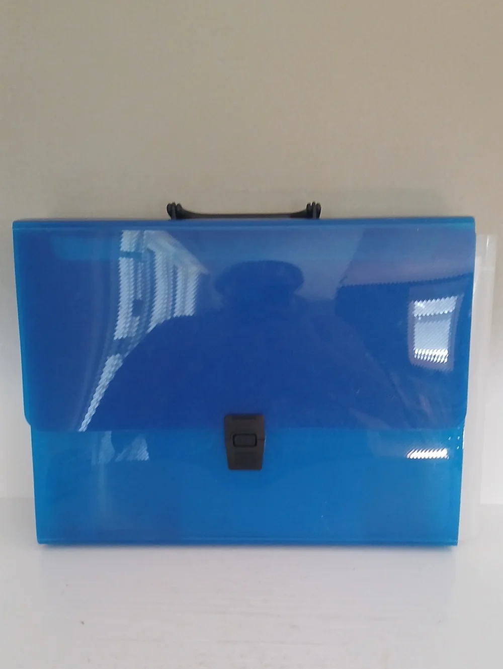 Blue Portable Document Organizer Briefcase